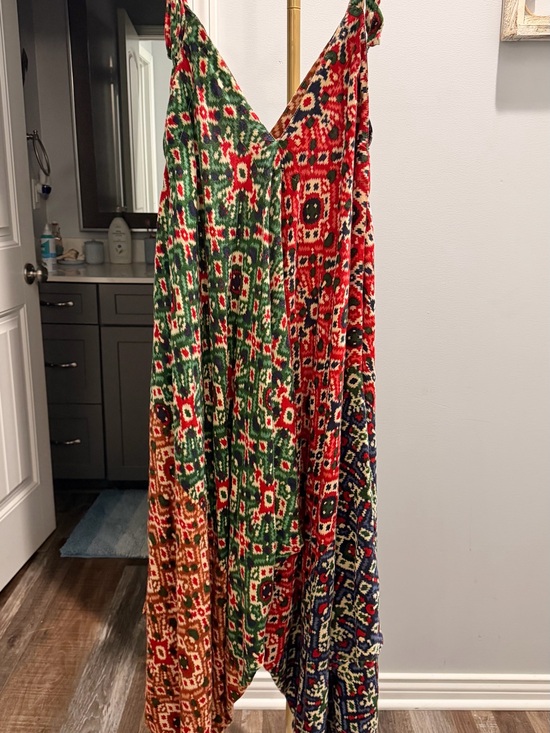 Sacred Threads Pants - Sacred Threads Multi-Panel Printed Sleeveless Jumpsuit in Red, Green, Navy